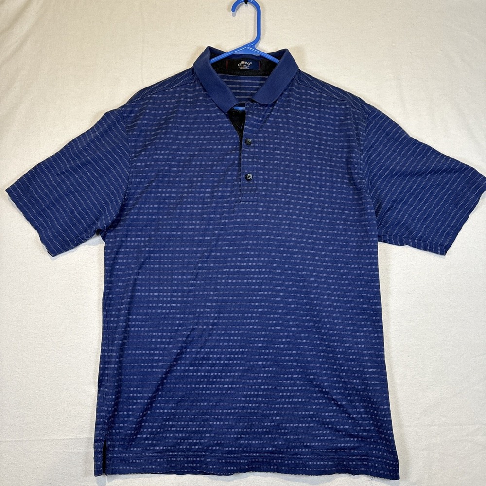 Callaway Golf Men's Polo Shirt Short Sleeve Size Large Blue Striped